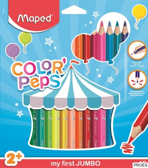 Kredki trójkątne MAPED COLORPEPS JUMBO 18kolorów 834012 Kredki trójkątne MAPED COLORPEPS JUMBO 18kolorów 834012