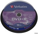 Płyta DVD+R VERBATIM CAKE(10) 4.7GB x16 Matt Silver 43498
