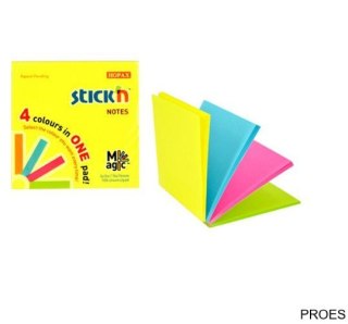 Bloczek STICKN MAGIC PAD 76x76mm neon mix kolorów 21571
