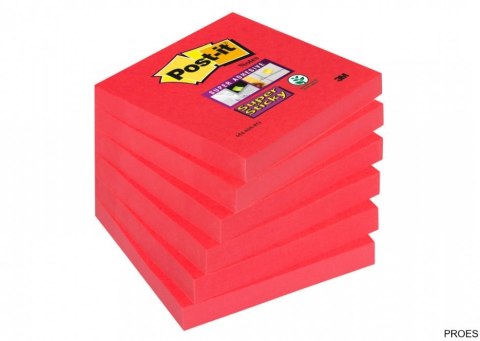 Bloczki 3M POST-IT 76x76mm różowe Super Sticky 6x90kartek 70005198125