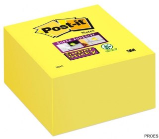 Kostka samoprzylepna POST-IT_ Super Sticky (2028-S), 76x76mm, 1x350 kart., ultra żółta