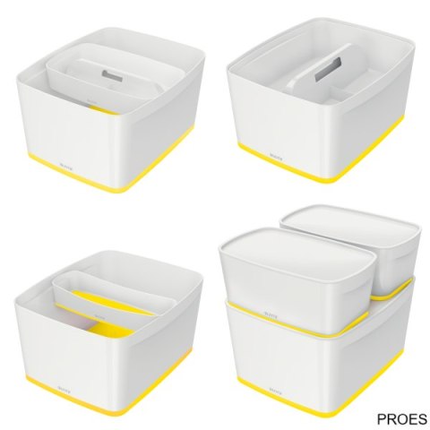 Pojemnik MyBox duży z pokrywką, biało-żółty 52161016