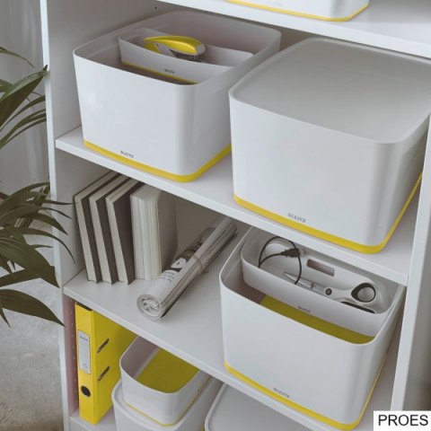 Pojemnik MyBox duży z pokrywką, biało-żółty 52161016