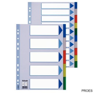 Przekładki plastikowe z PP A4 ESSELTE 5 kart 15259