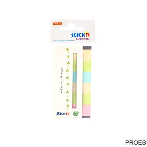 Zakładki papierowe 45x15mm 6 kolorów ECO 180 kartek STICKN 21597 Zakładki papierowe 45x15mm 6 kolorów ECO 180 kartek STICKN 21597