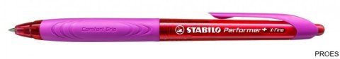 Długopis STABILO Performer+ 0.35mm czerwony/różowy 328/3-40