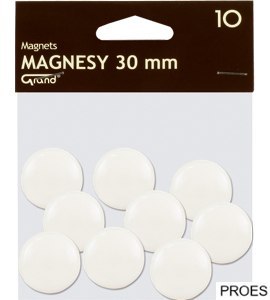 Magnes 30mm GRAND, biały, 10 szt 130-1693