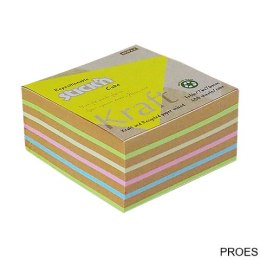Notes kostka kraft 76x76mm, 5 kolorów, 400 kart. Stickn 21824