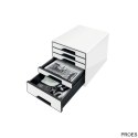 Pojemnik z 5 szufladami Leitz Black&White, biały 52531001
