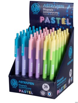 Długopis automatyczny Astra Pen Pastel 0,6mm, display 36 sztuk, 201121001