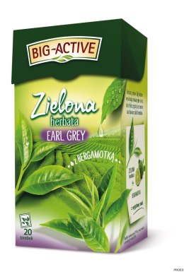 Herbata BIG-ACTIVE EARL GREY z bergamotką zielona 20 kopert/30g
