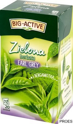Herbata BIG-ACTIVE EARL GREY z bergamotką zielona 20 kopert/30g