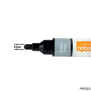 Markery suchościeralne Nobo Liquid Ink czarne 1901073 12 sztuk