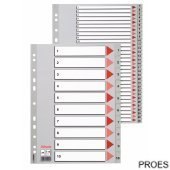 Przekładki plastikowe szare PP alfabetyczne A4 Esselte, 1-31 maxi, , 100127