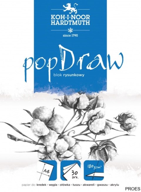 Blok rysunkowy POP DRAW A4 50 arkuszy 150g BLO-RYA4AR (X)