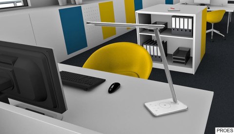 Lampka biurkowa UNILUX JAZZ, QI biało-srebrna, dotykowy włącznik, z ładowarką, 400093836