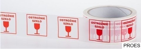 Taśma pakowa z nadrukiem OSTROŻNIE SZKŁO 48x50 TPY31S/SZ Taśma pakowa z nadrukiem OSTROŻNIE SZKŁO 48x50 TPY31S/SZ