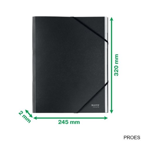 Teczka z przekładkami Recycle A4 6 przekładek, czarny Leitz, 39140095 Teczka z przekładkami Recycle A4 6 przekładek, czarny Leitz, 39140095