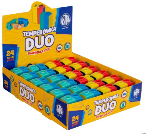 Temperówka z dwoma otworami Astra DUO - display 24 sztuki, 404121001 Temperówka z dwoma otworami Astra DUO - display 24 sztuki, 404121001