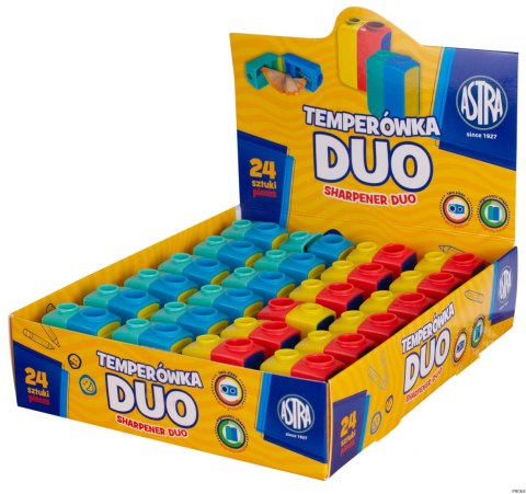 Temperówka z dwoma otworami Astra DUO - display 24 sztuki, 404121001 Temperówka z dwoma otworami Astra DUO - display 24 sztuki, 404121001