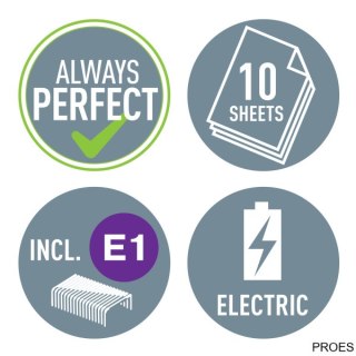 Zszywacz elektryczny na baterie WOW, biały, 3 lata gwarancji, 10 kartek 55661001 (X)
