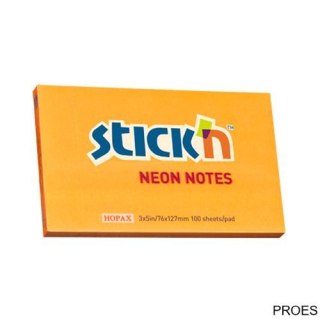 Bloczek STICKN 127x76mm pomarańczowy neonowy 100k 21168 STICKN