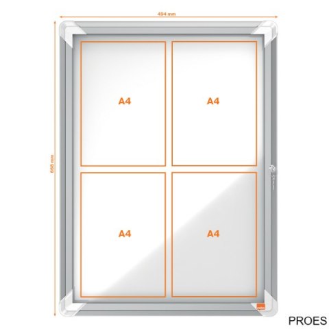Gablota magnetyczna wewnętrzna Nobo Premium Plus 4xA4 1902557 Gablota magnetyczna wewnętrzna Nobo Premium Plus 4xA4 1902557