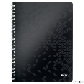 Kołonotatnik w kratkę A4 PP Leitz WOW, czarny 46380095