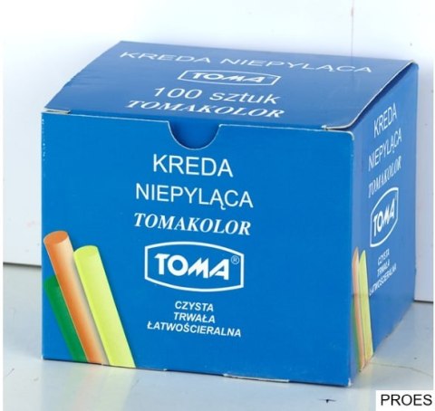 Kreda szkolna niepyląca kolorowa - opakowanie 100 pałeczek mix TO-80201 Toma Kreda szkolna niepyląca kolorowa - opakowanie 100 pałeczek mix TO-80201 Toma