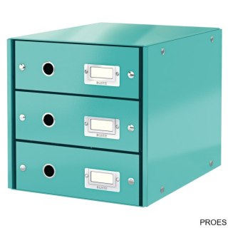 Pojemnik z 3 szufladami Leitz C&S WOW, turkusowy 60480051