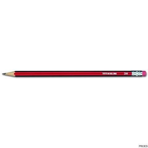 Ołówek techniczny z gumką 3H (12) TITANUM 83721 (X) Ołówek techniczny z gumką 3H (12) TITANUM 83721 (X)