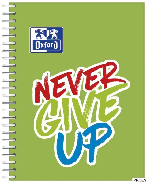 Kołonotatnik A5 80 kartek, kratka z marginesem, NEVER GIVE UP, OXFORD, 400115105 Kołonotatnik A5 80 kartek, kratka z marginesem, NEVER GIVE UP, OXFORD, 400115105