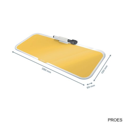 Szklany notatnik na biurko Leitz Cosy, poziomy, żółty 52690019 Szklany notatnik na biurko Leitz Cosy, poziomy, żółty 52690019