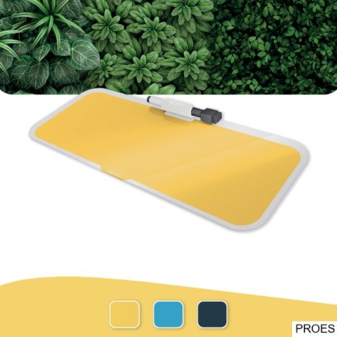 Szklany notatnik na biurko Leitz Cosy, poziomy, żółty 52690019 Szklany notatnik na biurko Leitz Cosy, poziomy, żółty 52690019