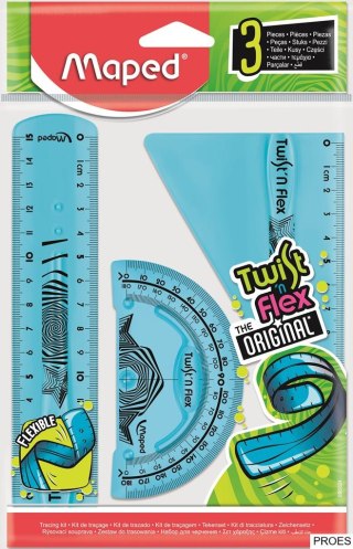 Zestaw linijek niełamliwych 895024 linijka 15cm ekierka kątomierz MAPED