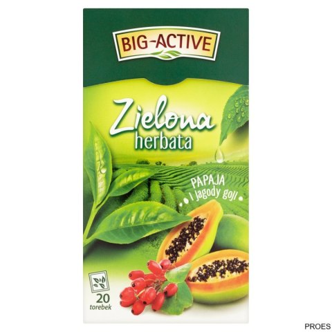 Herbata BIG-ACTIVE PAPAJA JAGODA GOJI zielona 20 kopert/34g Herbata BIG-ACTIVE PAPAJA JAGODA GOJI zielona 20 kopert/34g