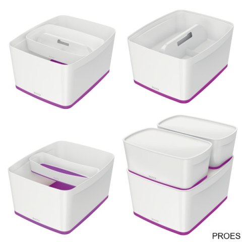 Pojemnik MyBox duży z pokrywką, biało-fioletowy 52161062