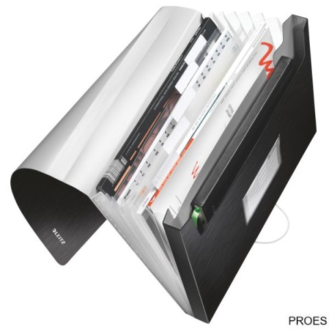 Teczka z 6 przegródkami Leitz Style, czarny 39570094 Teczka z 6 przegródkami Leitz Style, czarny 39570094