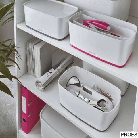 Pojemnik MyBOX mały z pokrywką biało-różowy LEITZ 52291023