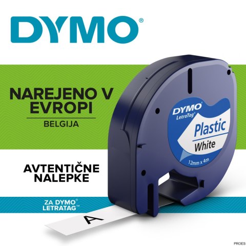 Taśma DYMO 12mm/4m - plastikowa, biała S0721660 Taśma DYMO 12mm/4m - plastikowa, biała S0721660
