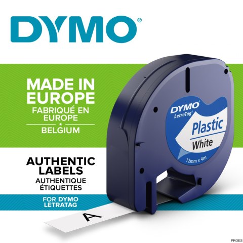 Taśma DYMO 12mm/4m - plastikowa, biała S0721660 Taśma DYMO 12mm/4m - plastikowa, biała S0721660