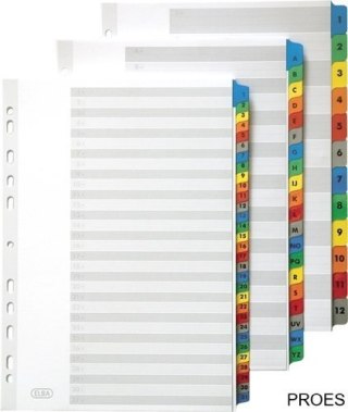 Przekładki kartonowe MYLAR A4, alfabetyczne A-Z kolorowe karty OXFORD 100204595