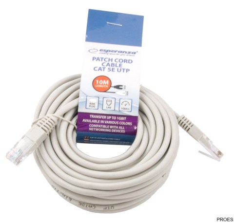 Kabel UTP CAT 5E PATCHCORD 10m szary EB277E ESPERANZA