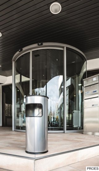 Kosz na śmieci 17l DURABLE z popielnicą srebrny metalowy okrągły 3330-23