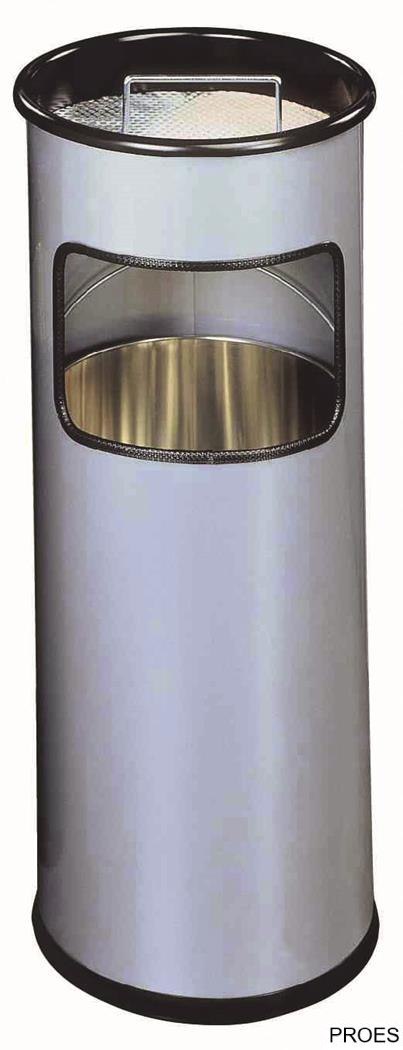 Kosz na śmieci 17l DURABLE z popielnicą srebrny metalowy okrągły 3330-23 Kosz na śmieci 17l DURABLE z popielnicą srebrny metalowy okrągły 3330-23