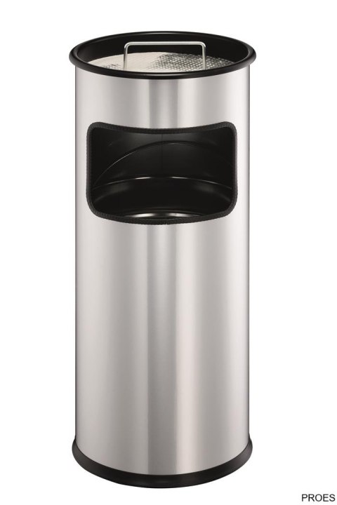 Kosz na śmieci 17l DURABLE z popielnicą srebrny metalowy okrągły 3330-23 Kosz na śmieci 17l DURABLE z popielnicą srebrny metalowy okrągły 3330-23
