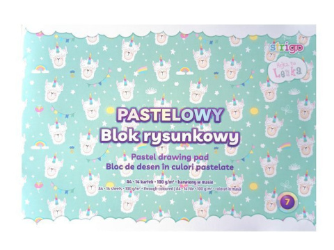 Blok rysunkowy A4 14k 100g pastelowy LENKA STRIGO SPA037