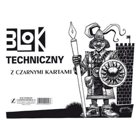 Blok techniczny czarny A4 10k KRESKA