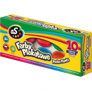 Farby plakatowe AS 10 kolorów - 20 ml, 301219003