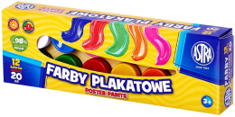 Farby plakatowe Astra 12 kolorów - 20 ml, 83114901